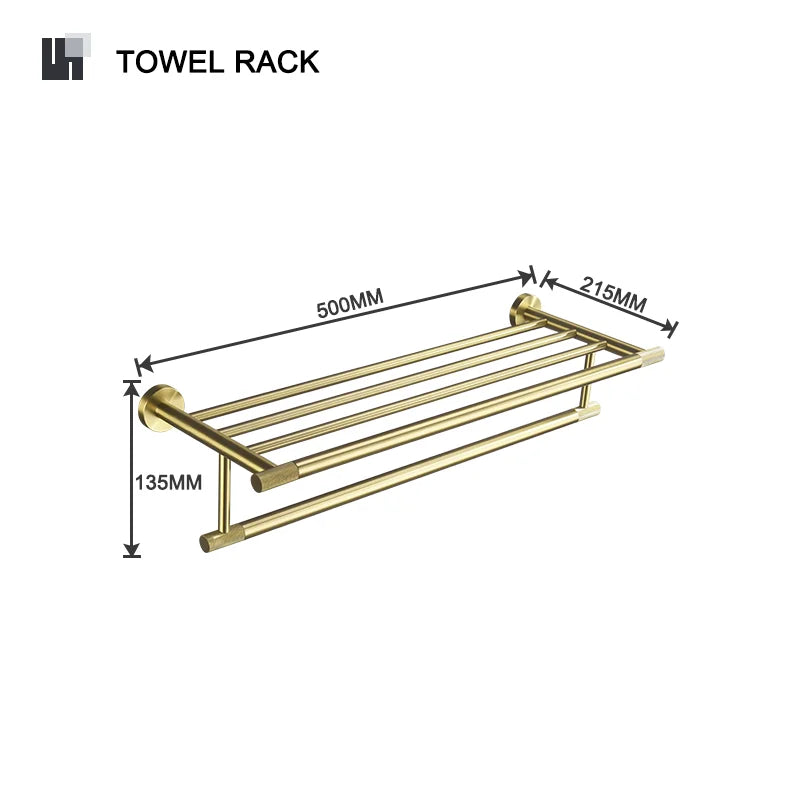 Badezimmer Hardware Set – Gebürstetes Gold – Wandmontage