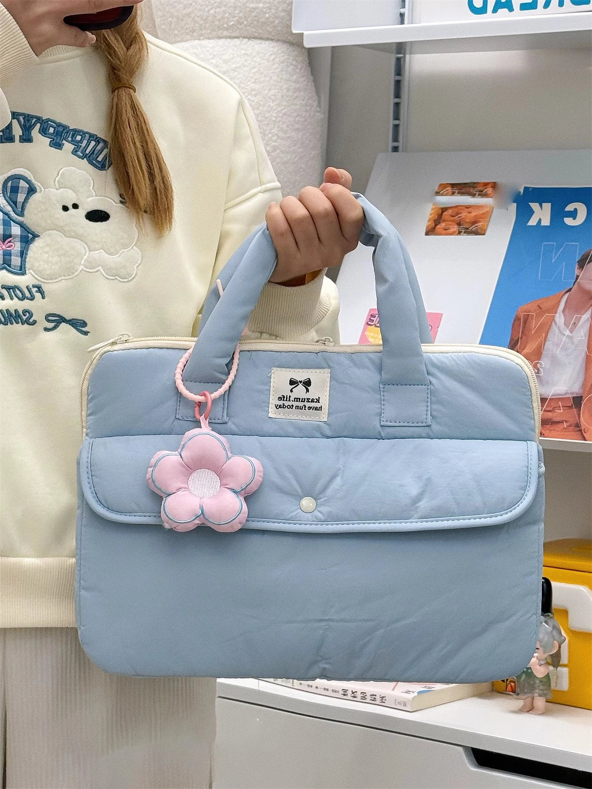 Stilvolle Polyester-Laptop-Tasche – Solides Design – Unisex