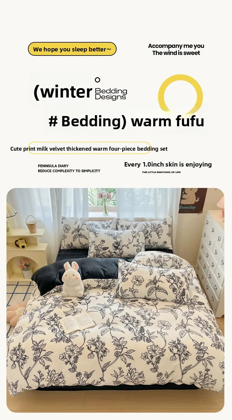 Moderner, mehrfarbiger Fleece-Bettbezug aus Polyester, 200x230 cm, für Schlafzimmer