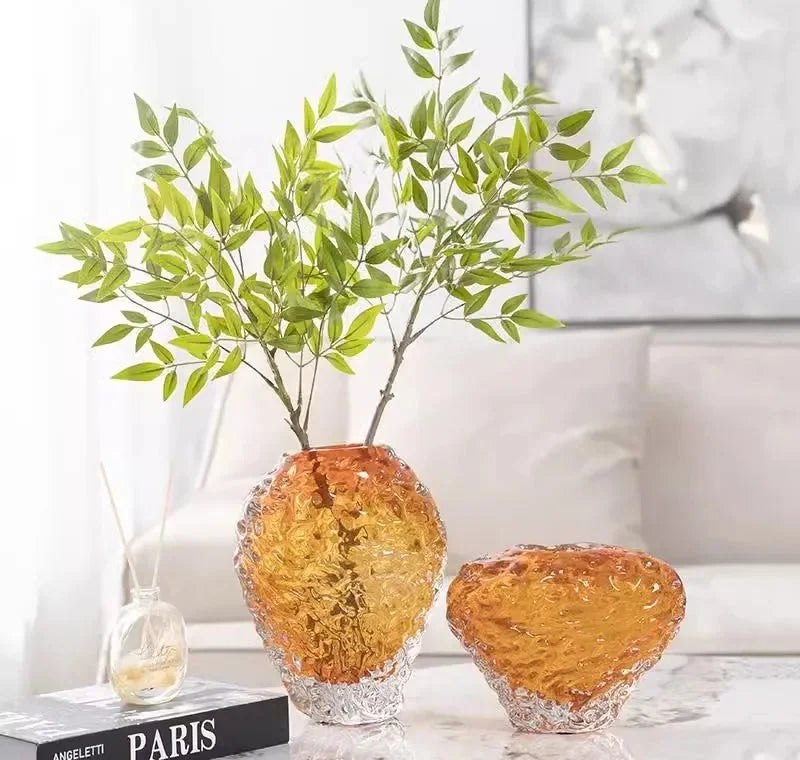 Bernstein Glasvase – Modernes Design – Tischdeko