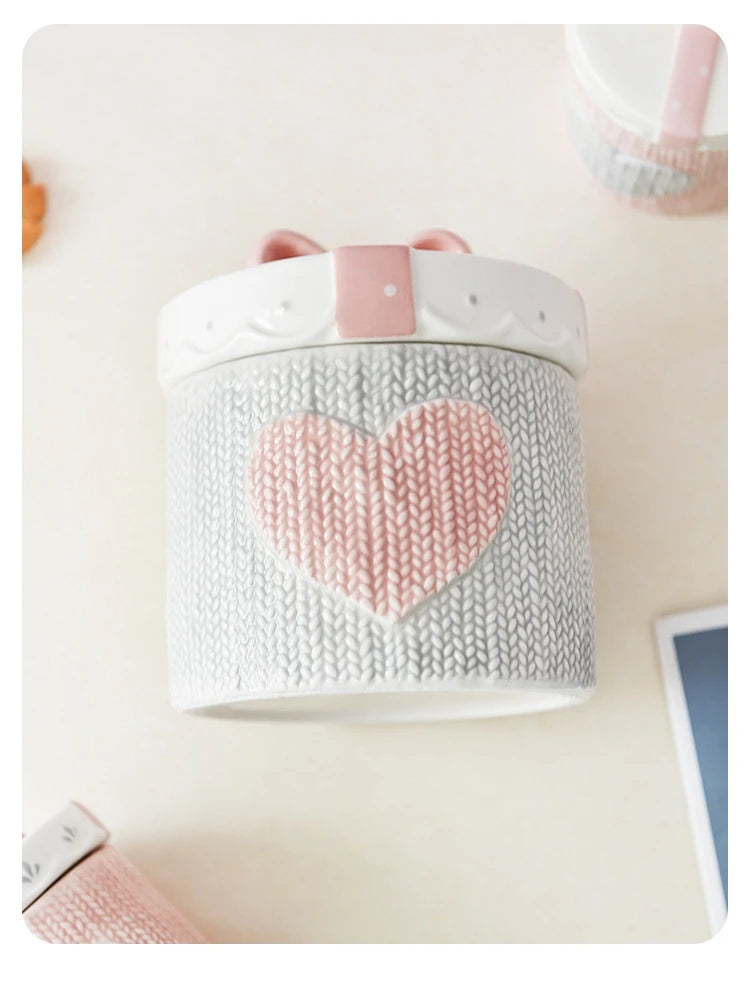Rosa Herz Keramikdosen – Modernes Design für Hochzeitsgeschenk