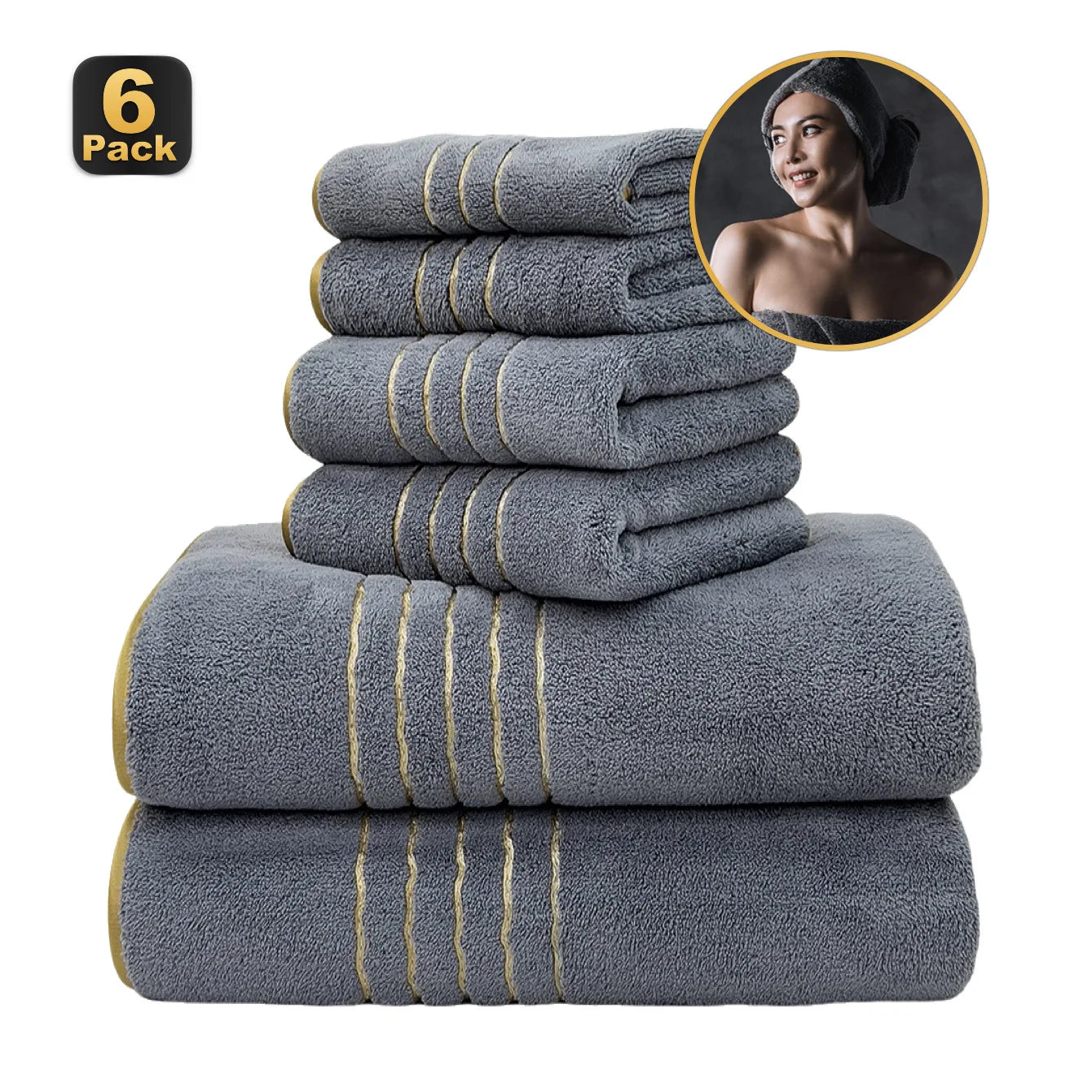 Velour Handtuchset – Sanft, Schnell Trocknend – 70x140 cm