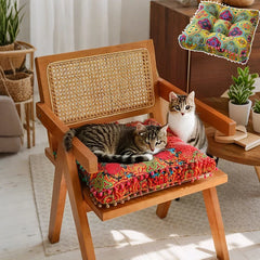 Boho Tatami Sitzkissen – Florales Design 40x40cm