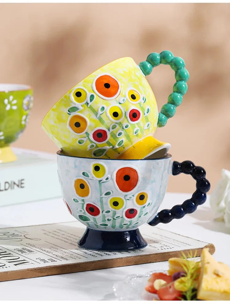 Handbemalte Keramiktassen – Süss & Grosse Kapazität
