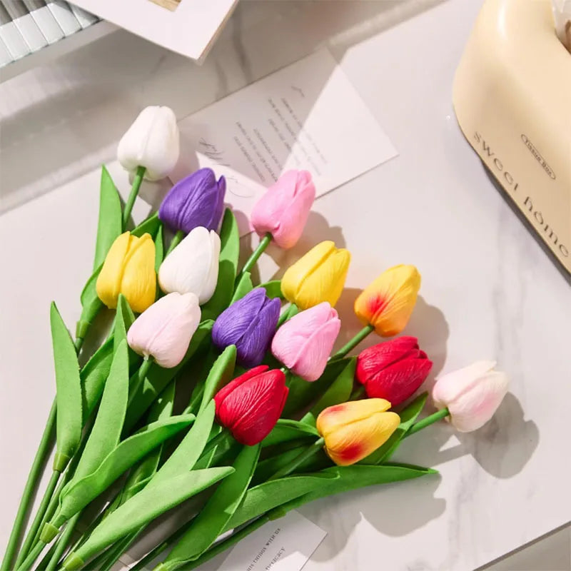 Künstliche Tulpen – PU Echt-Touch – 34cm für Zuhause