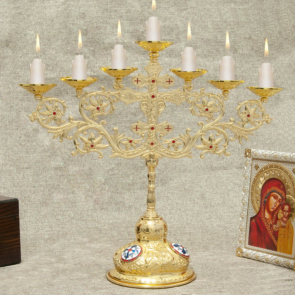 Orthodoxer Kerzenhalter - Goldlegierung - Für Zuhause