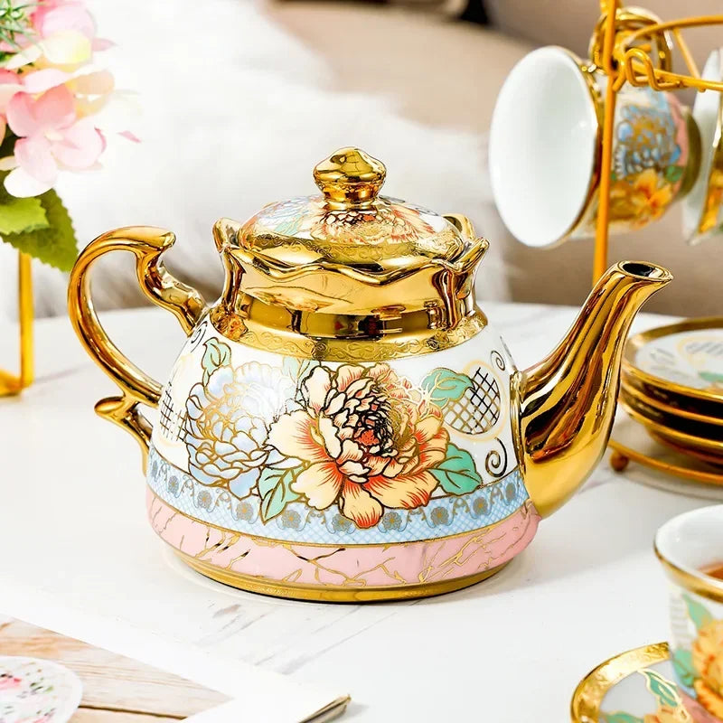 14-teiliges Teeset – Florales Keramik Design