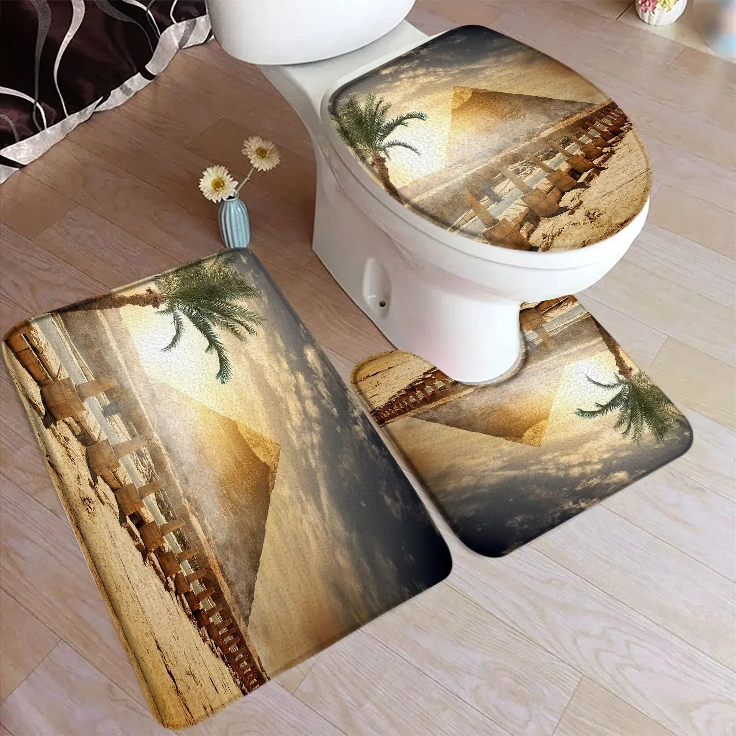 Vintage Ägypten Badematte – Wildleder, Ethno-Stil