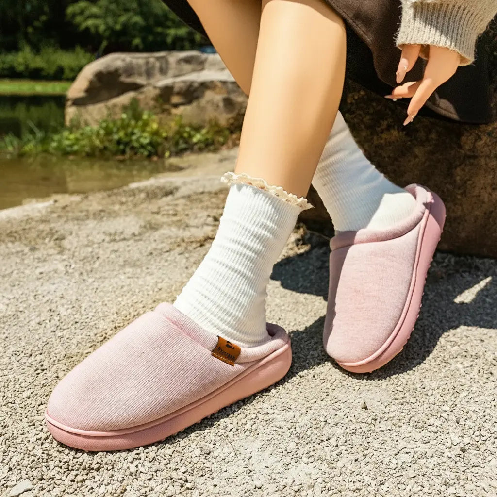Pmoiste Damen Hausschuhe – Britischer Stil, Gemütliche Winterschuhe