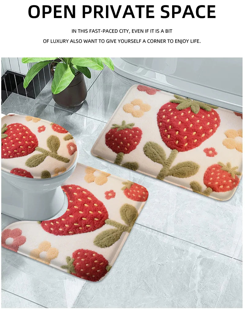 Rutschfeste Badematte – Modernes Flanell-Design – Badezimmer-Set