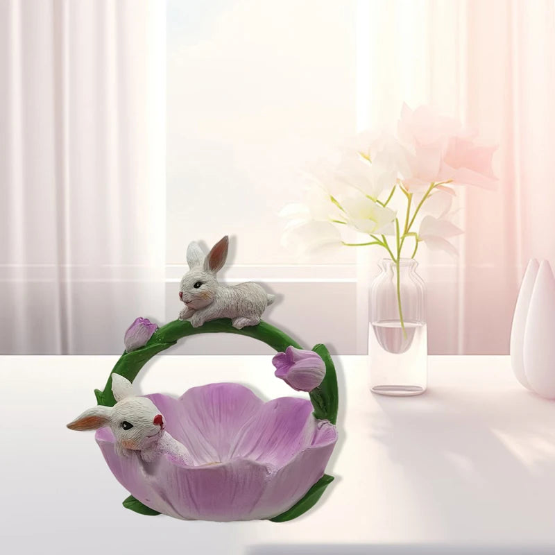 Osterhasen Schmuckschale – Modernes Harz – 15x14x16cm