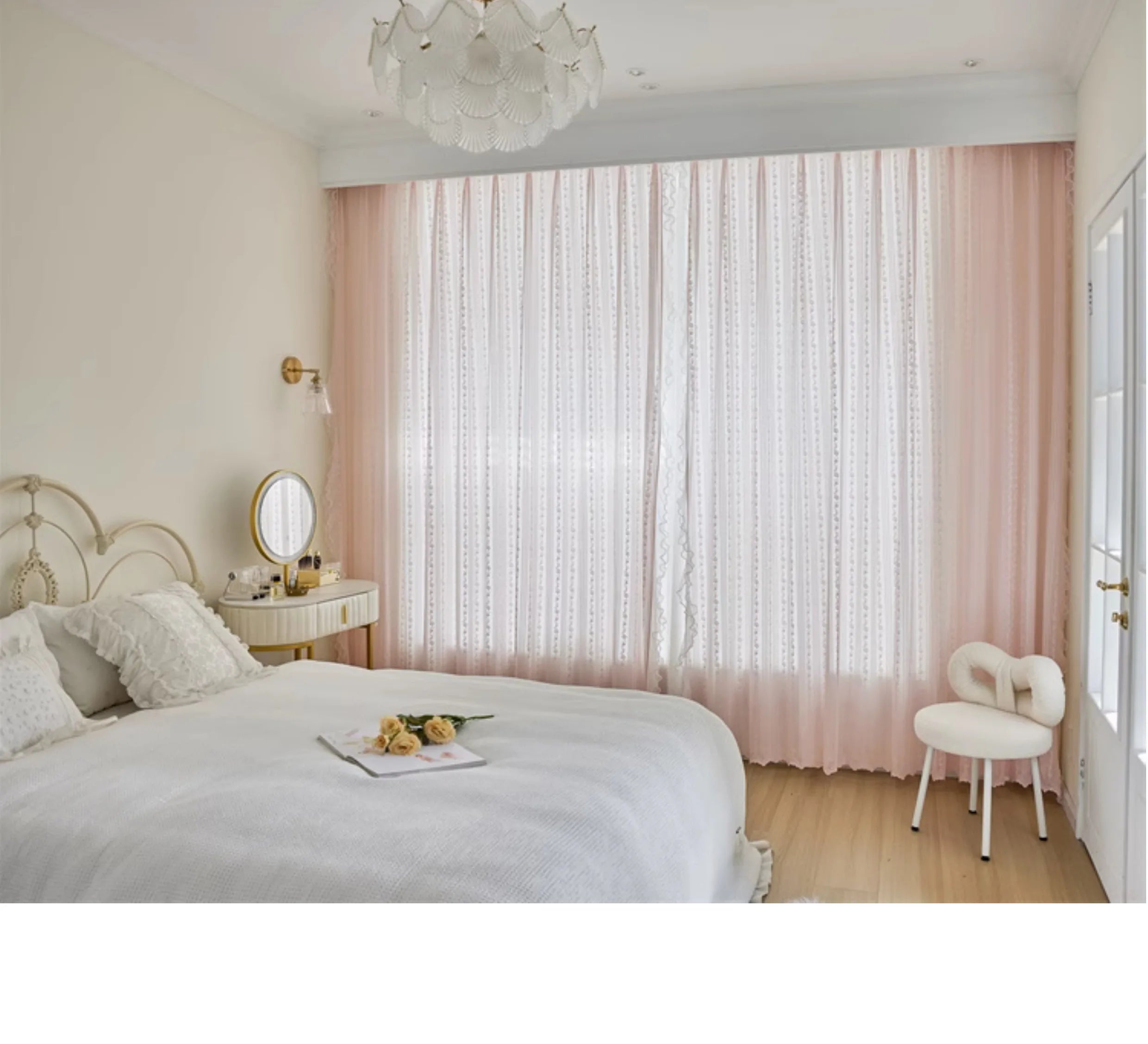 Transparente Prinzessinnen-Vorhänge – Jacquard-Design – Luxus-Wohnzimmer