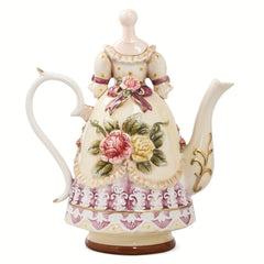 Keramik Kaffeehalter – Handbemalter 3D-Rosendeckel