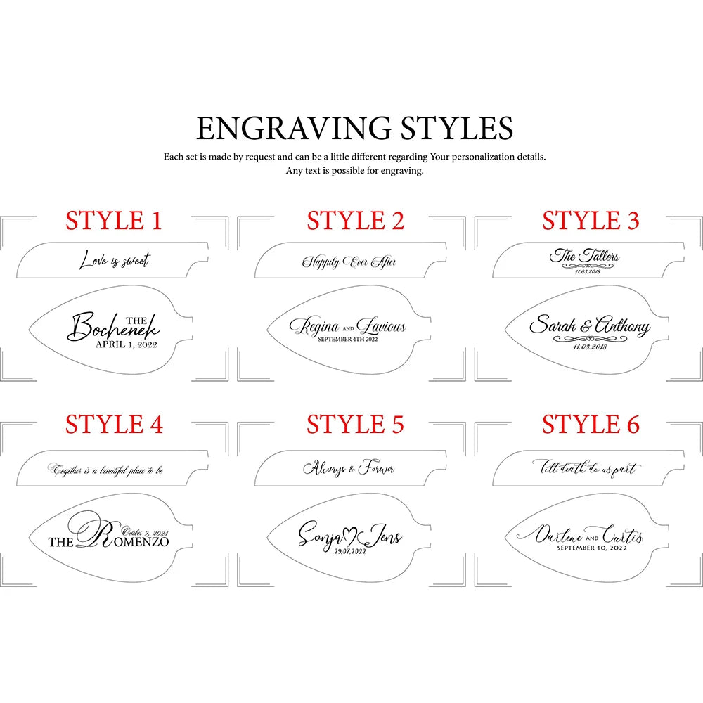 Hochzeitskuchen-Messer Set – Gold Metall Gravur – Jubiläum