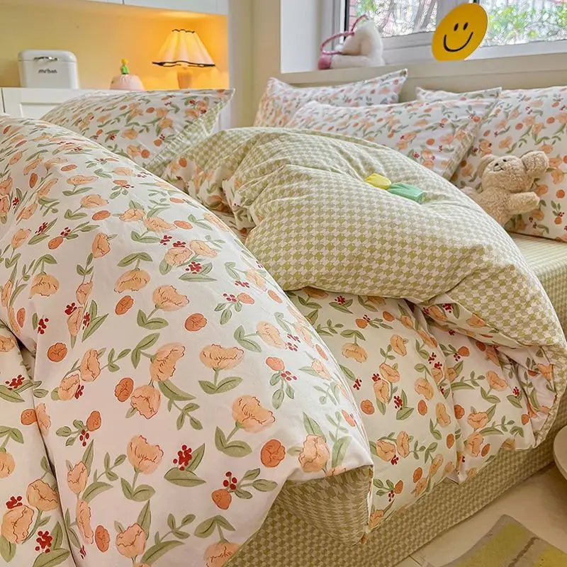 Florale Bettwäsche – Moderne Mikrofaser – Queen Grösse