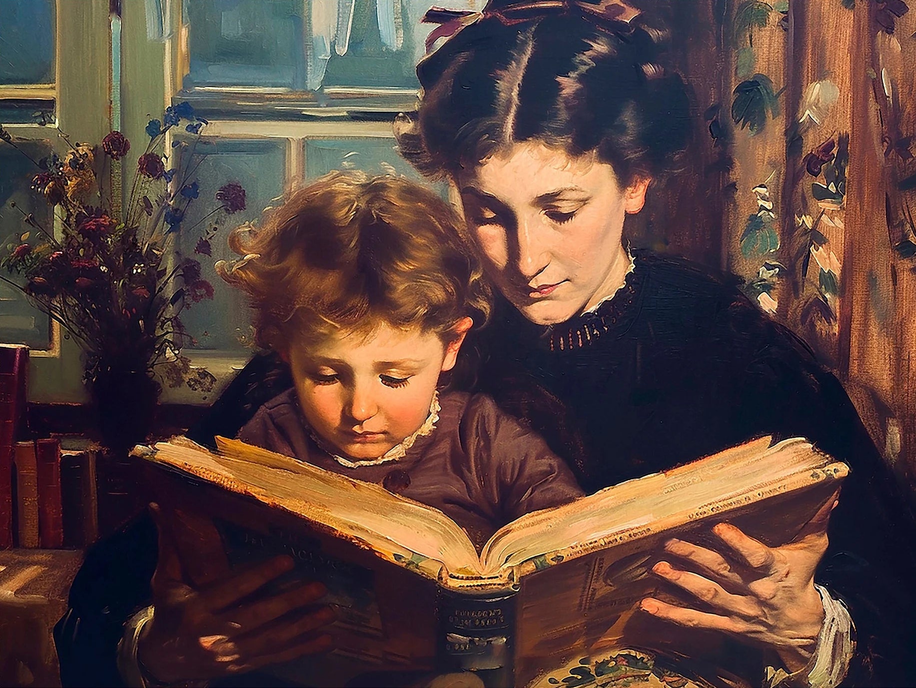 Viktorianisches Leinwand-Porträt – Vintage Stil, 50x70cm