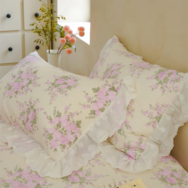 Florale Baumwoll-Bettwäsche – Französischer Landhausstil, King/Queen