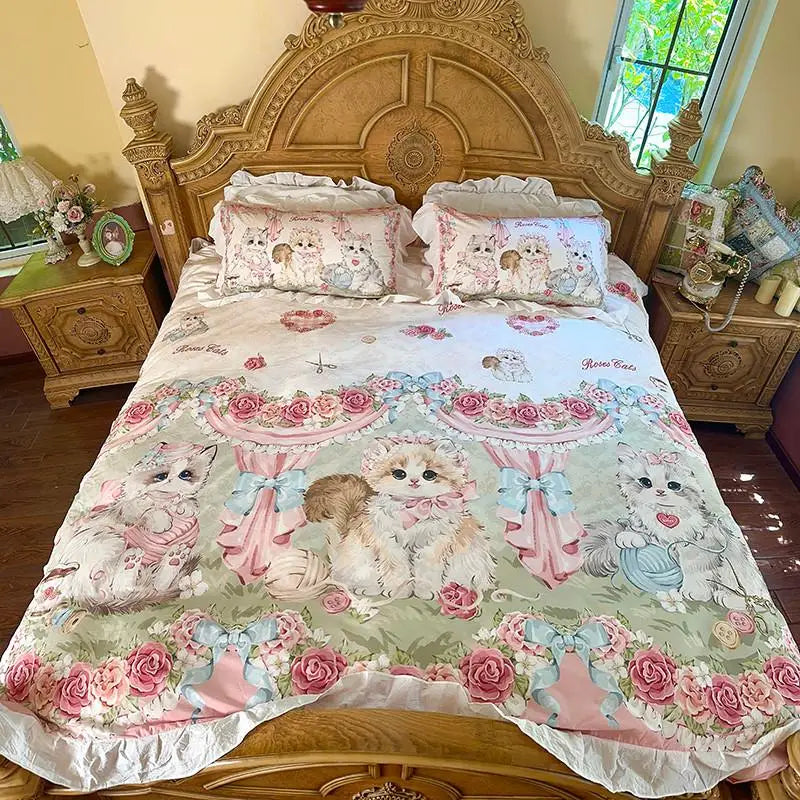 100% Baumwolle Bettdeckenbezug – Cartoon Prinzessin Stil – Twin, Queen, Double