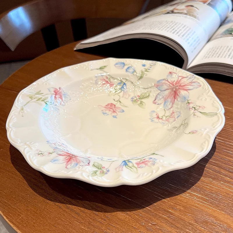 Keramikteller – Französisches Blumendesign – 20.5 cm