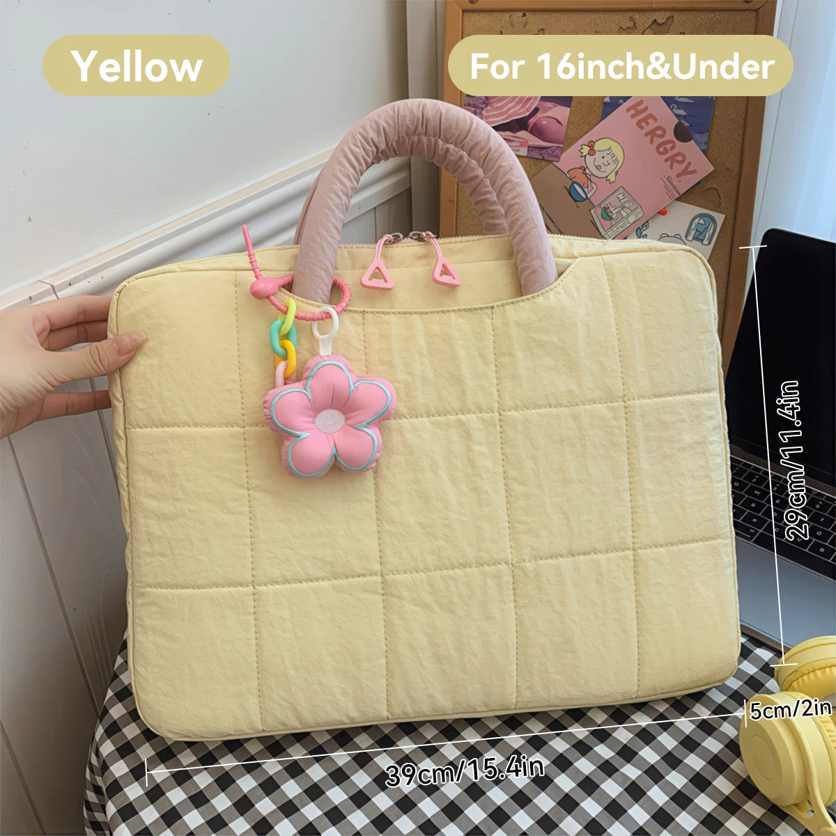 Laptop-Hülle – Polyester Karo – 14/16 Zoll Optionen