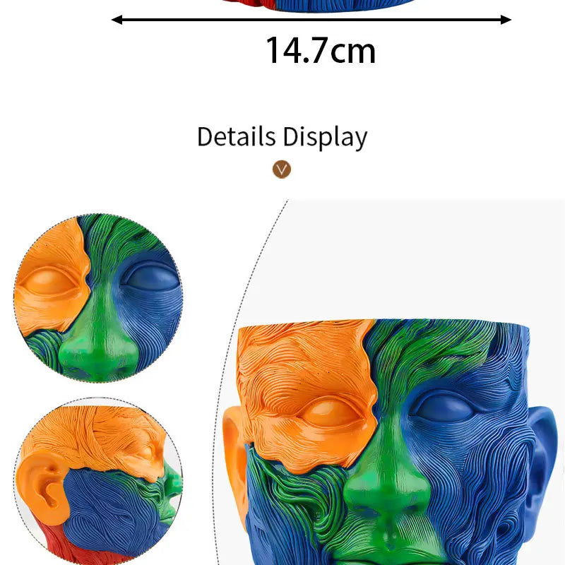 Fauvism Blumentopf – Kunstharz Design – 15cm Blau