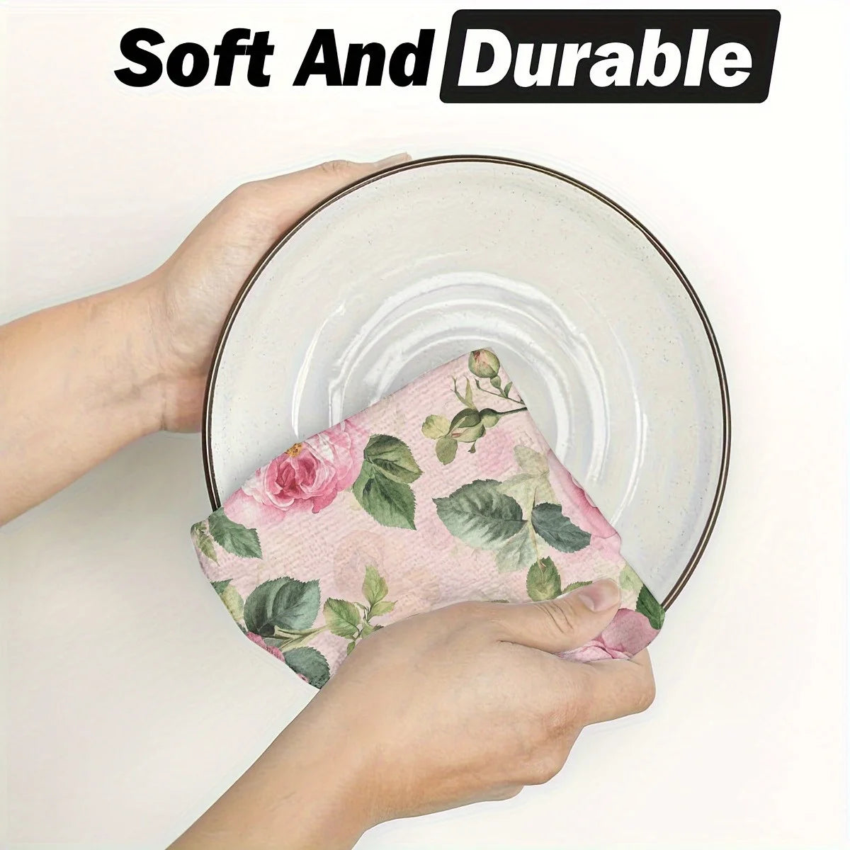 Küchentücher – Aquarell Blüten Polyester – 2er-Set