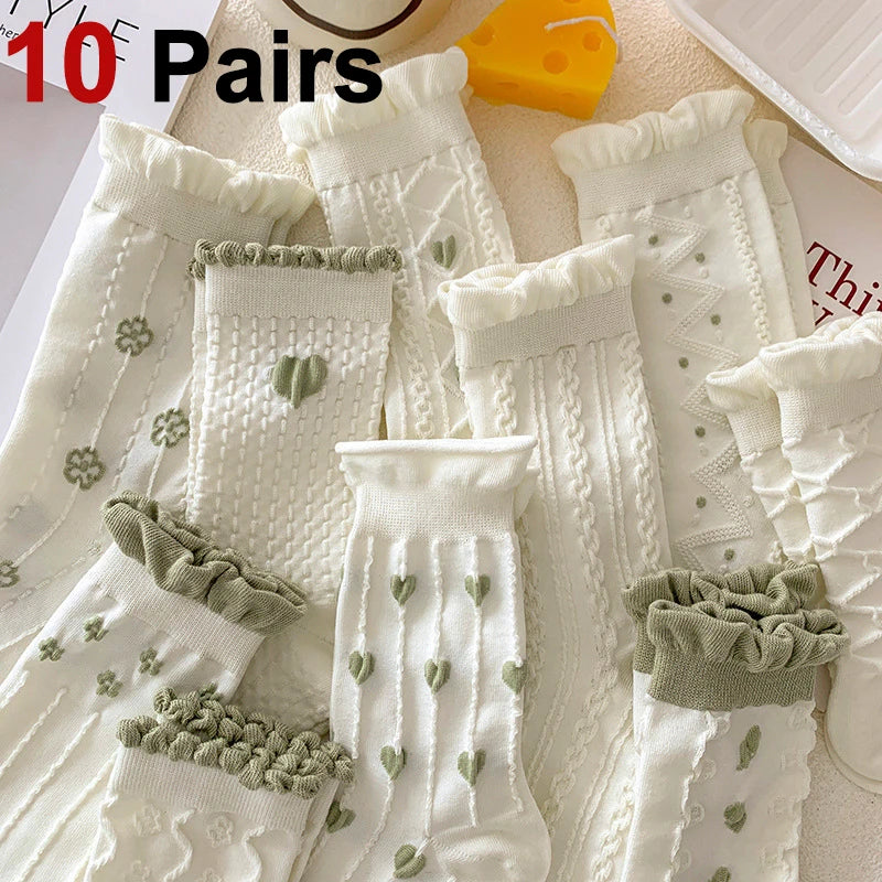 Blumenmuster Socken – Weiches atmungsaktives Set