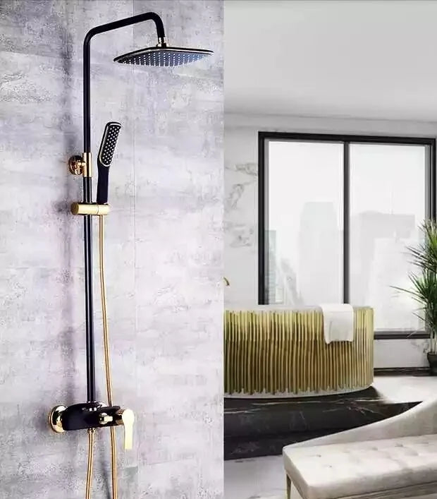 Regenbrausesystem – Messing Weissgold – Badezimmer Eleganz