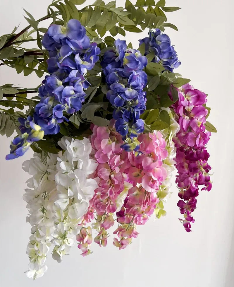 Wisteria Blumenranke – Seidenfloristik – 108cm Länge, Innenbereich