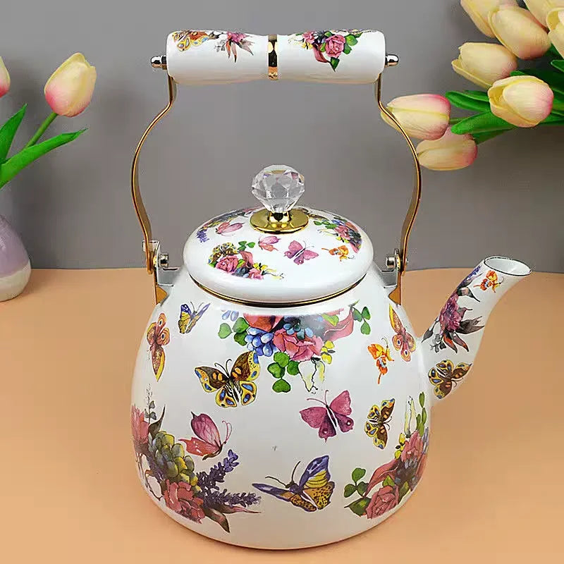 Emaille-Kessel 2.8 Liter, Porzellan, stilvoller leichter Luxus, Farbe A