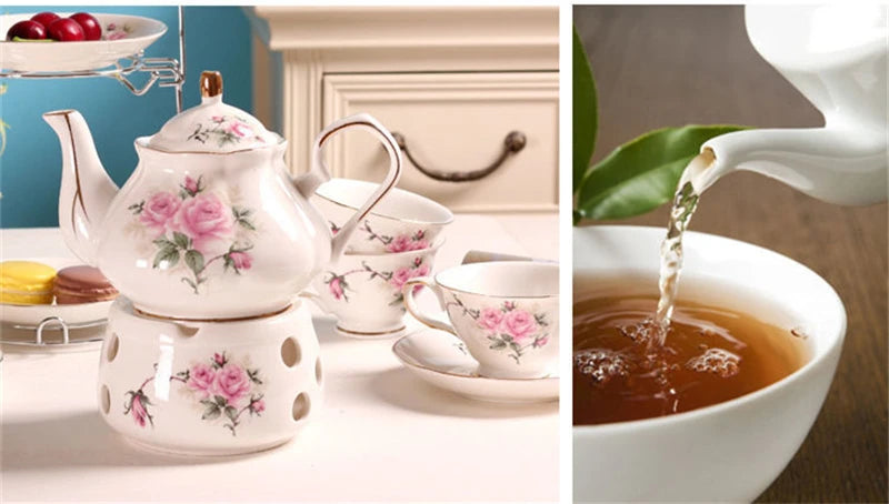 Britisches Teeset – Pink Camellia Keramik – 500ML Kanne