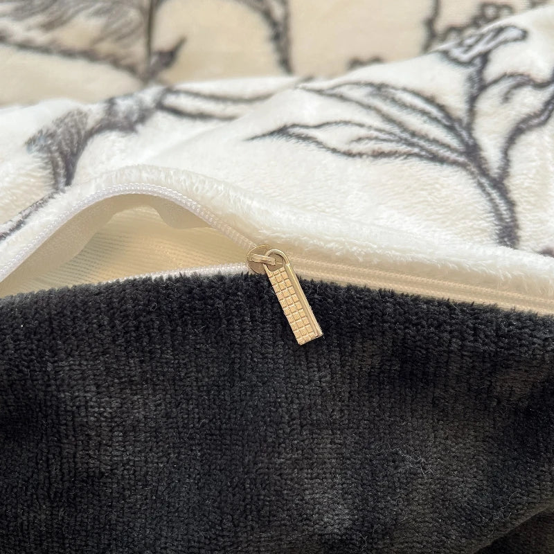 Moderner Fleece-Bettbezug aus Polyester, mehrfarbig, 200x230cm