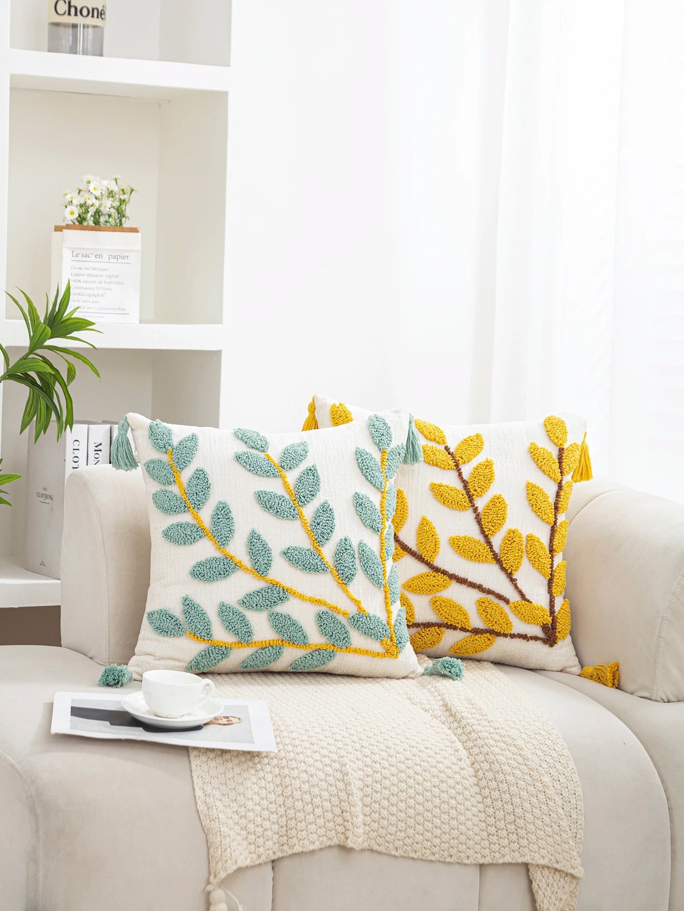 Luxus Kissenbezüge – Blumendesign Polyester – 45x45cm