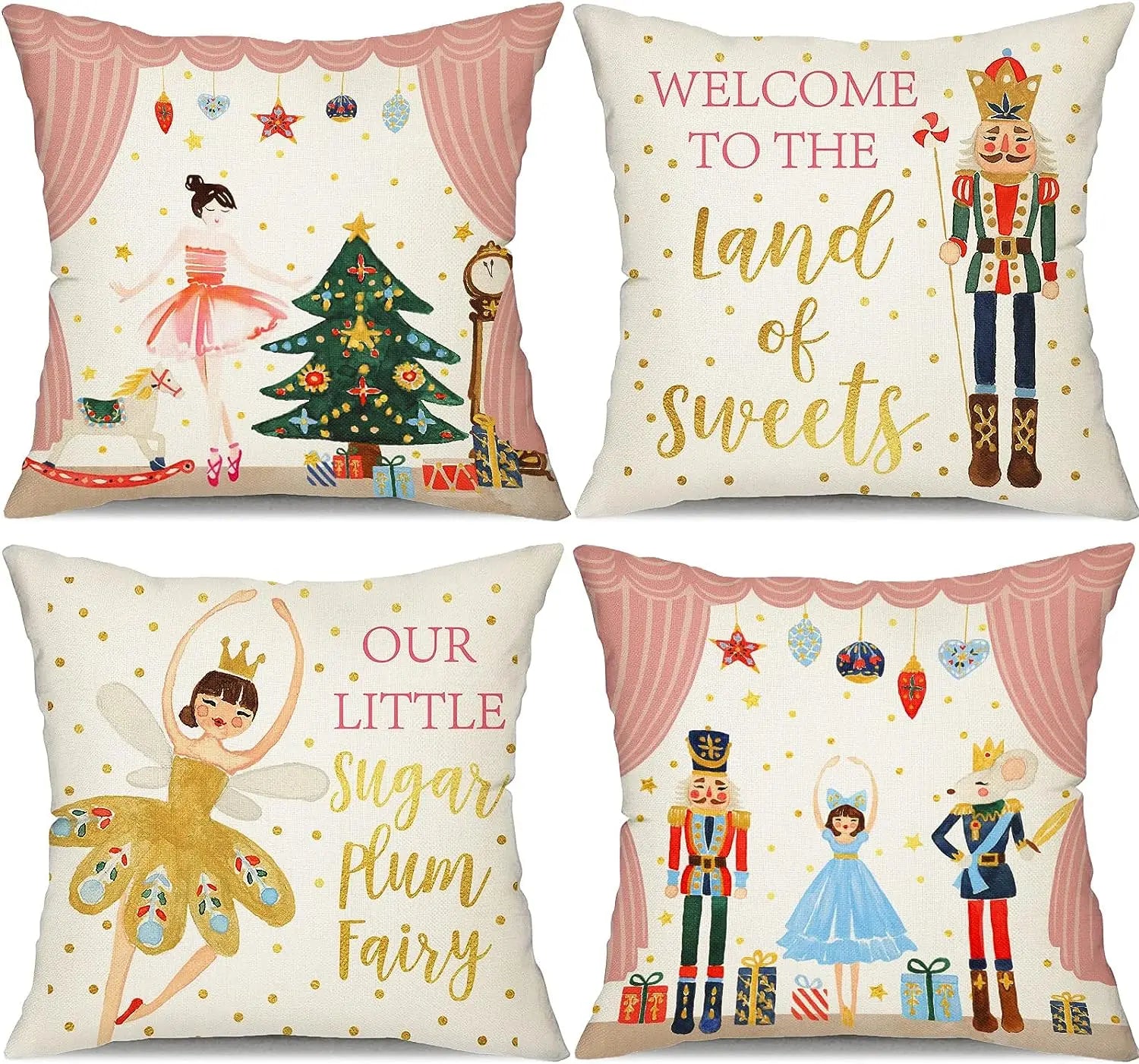 Nussknacker Kissenbezug – Leinen/Baumwolle Winter – 45x45 cm