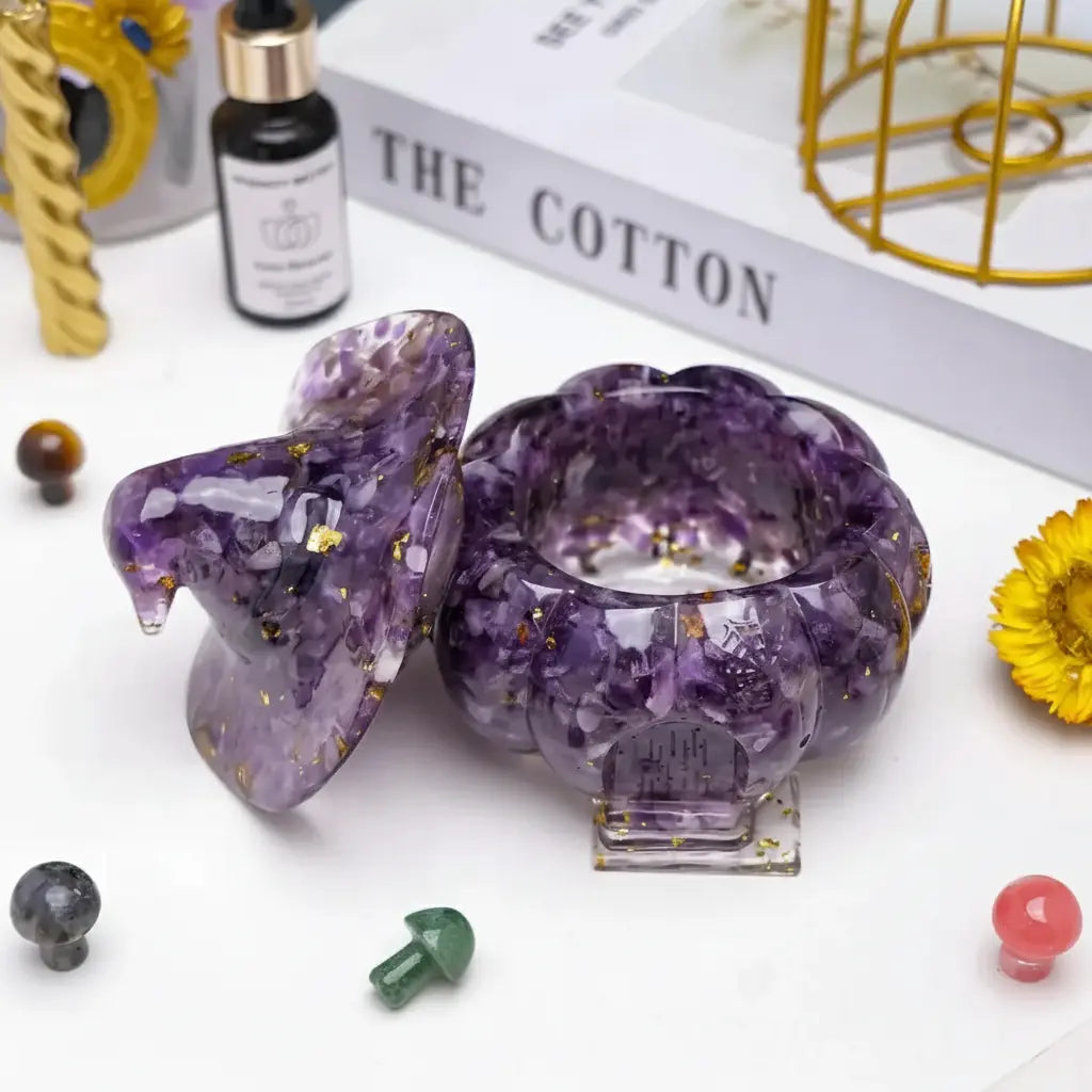 Amethyst Kristall Kürbis Schädel – Feng Shui Deko 10cm