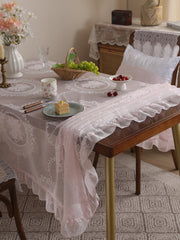 Rustikale Florale Spitzentischdecke – Koreanischer Stil – 140x240cm