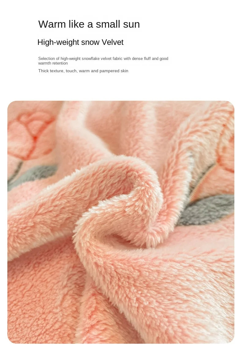 Floral Milk Fleece Bettbezug – Modern Polyester Design 220x240cm