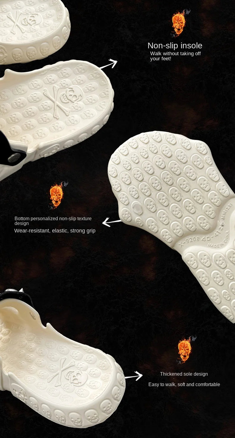 Schwarz 1 EVA-Sandalen mit Schädel-Design, Grösse 38-39