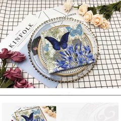 Schmetterling Blumen Servietten – Reines Holzpulpapier 33cm
