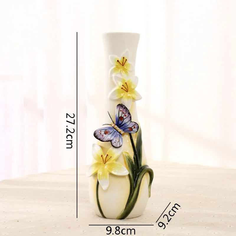 Schmetterlings-Orchideen-Vase – Keramik Modern