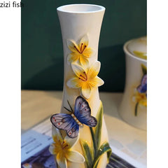 Schmetterlings-Orchideen-Vase – Keramik Modern