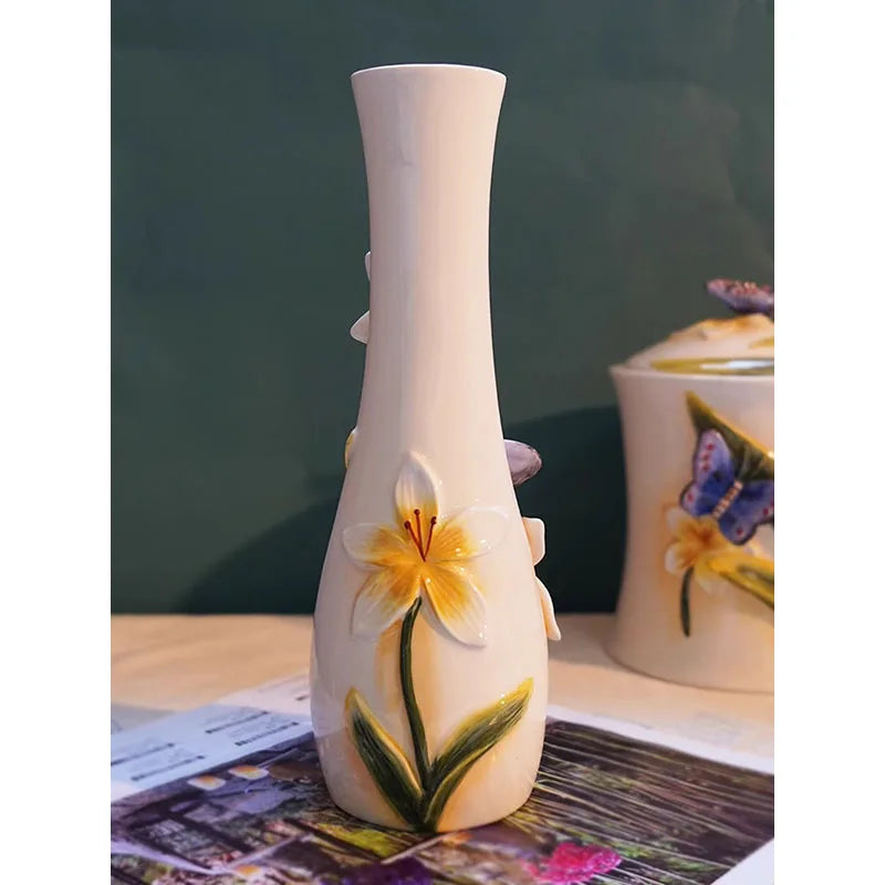 Schmetterlings-Orchideen-Vase – Keramik Modern