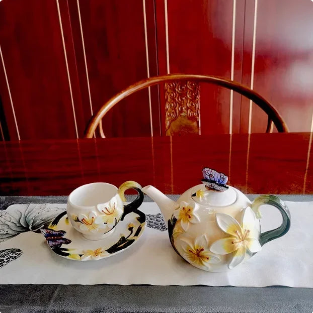 Schmetterlingsorchidee Keramiktablett – Landhausstil – 39cmx25cmx12.7cm