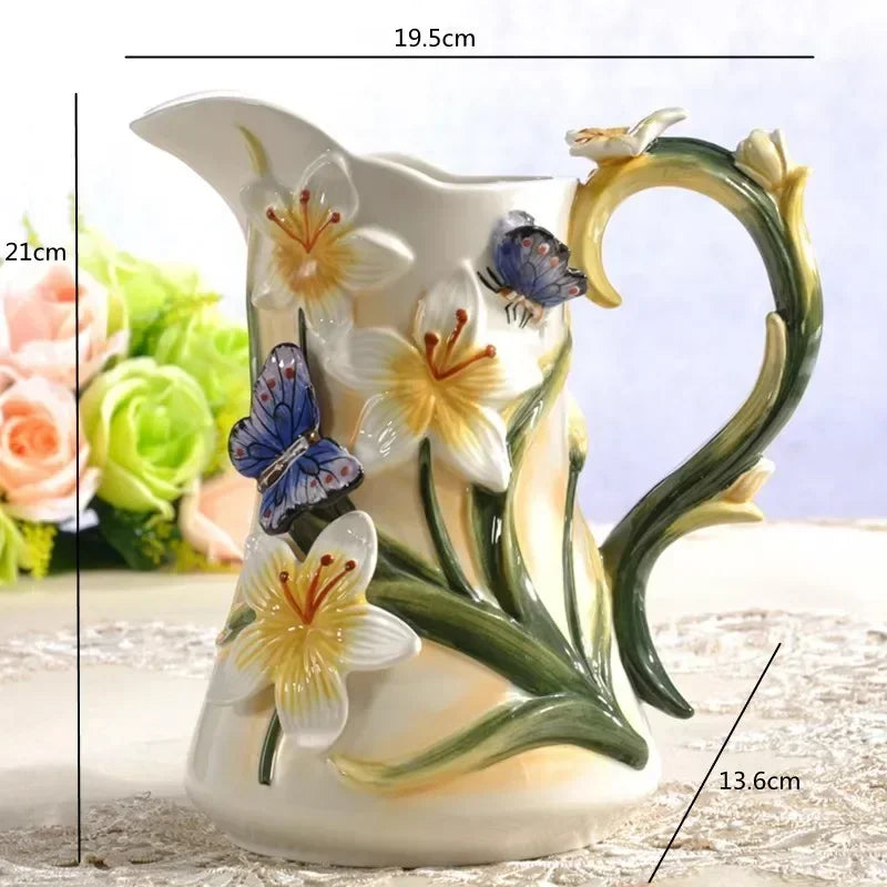 Schmetterlingsorchidee Keramiktablett – Landhausstil – 39cmx25cmx12.7cm