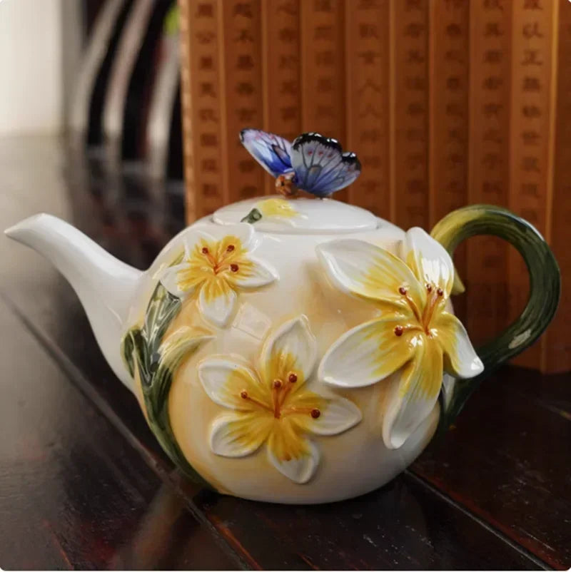 Schmetterlingsorchidee Keramiktablett – Landhausstil – 39cmx25cmx12.7cm