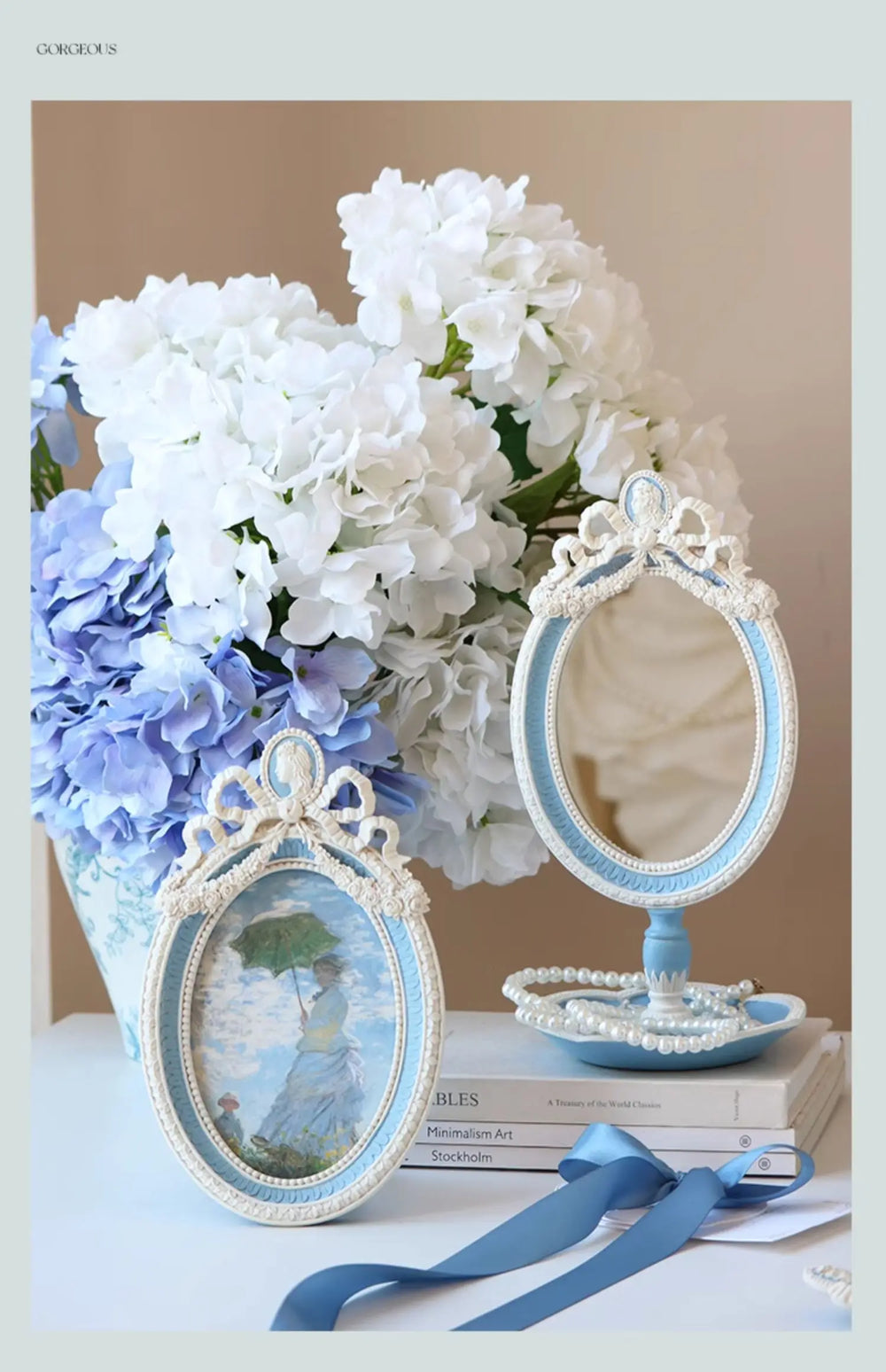 Schminkspiegel – Französisches Rokoko – 9x12cm Rund