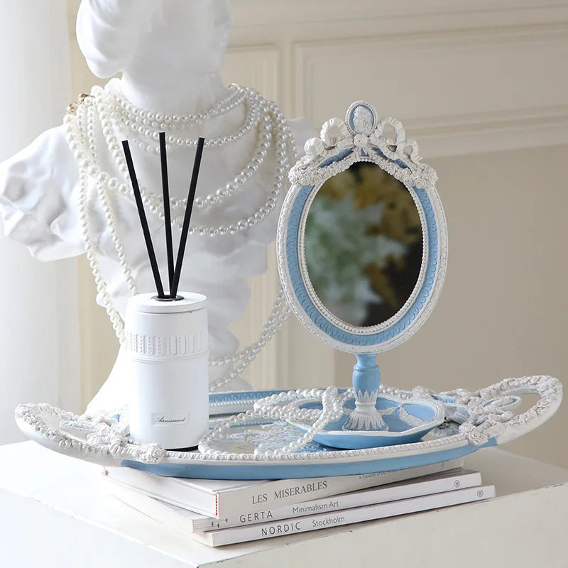 Schminkspiegel – Französisches Rokoko – 9x12cm Rund