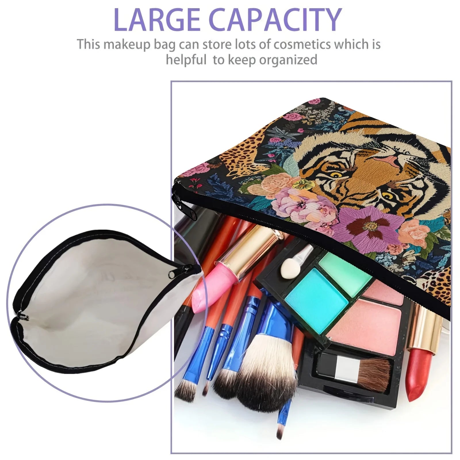 Schminktasche – Tiger Muster – 18x25cm