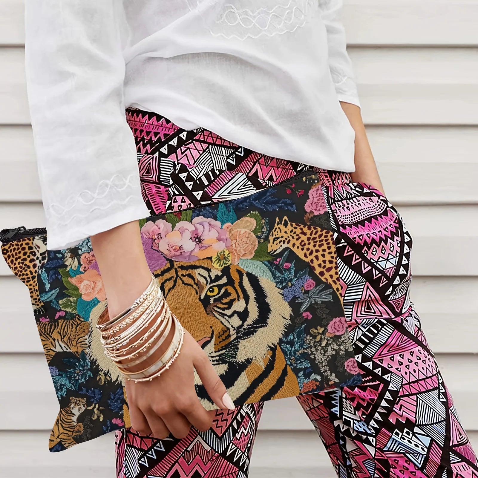 Schminktasche – Tiger Muster – 18x25cm