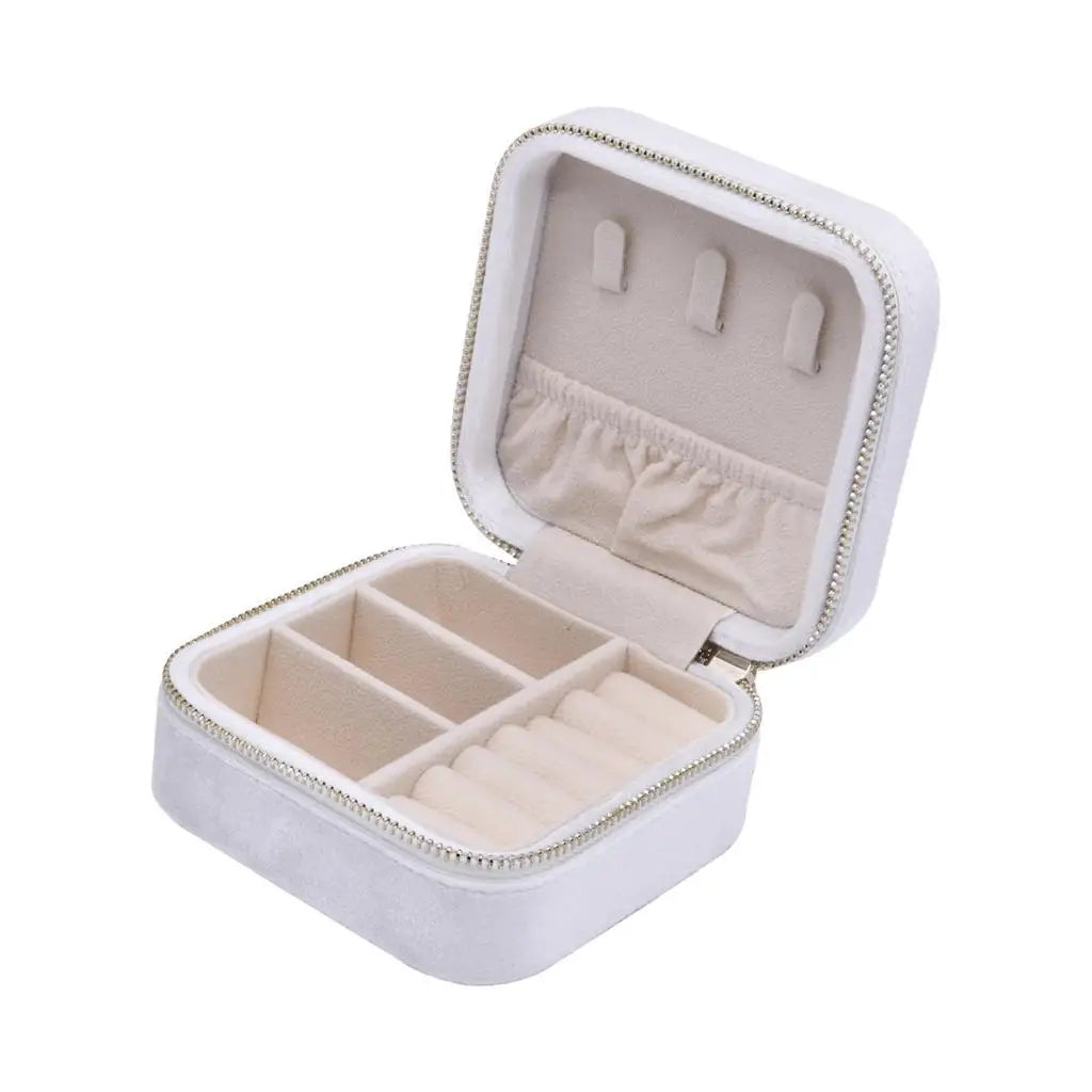 Schmuckbox Organizer – Samt Reiseetui – 10x10x5 cm